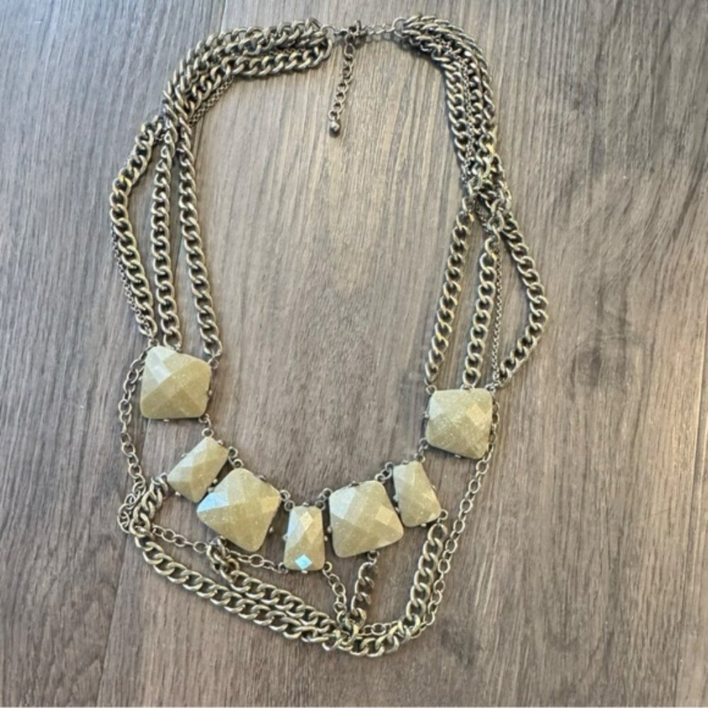 New Y2K Braided Neon Green and Silver Necklace